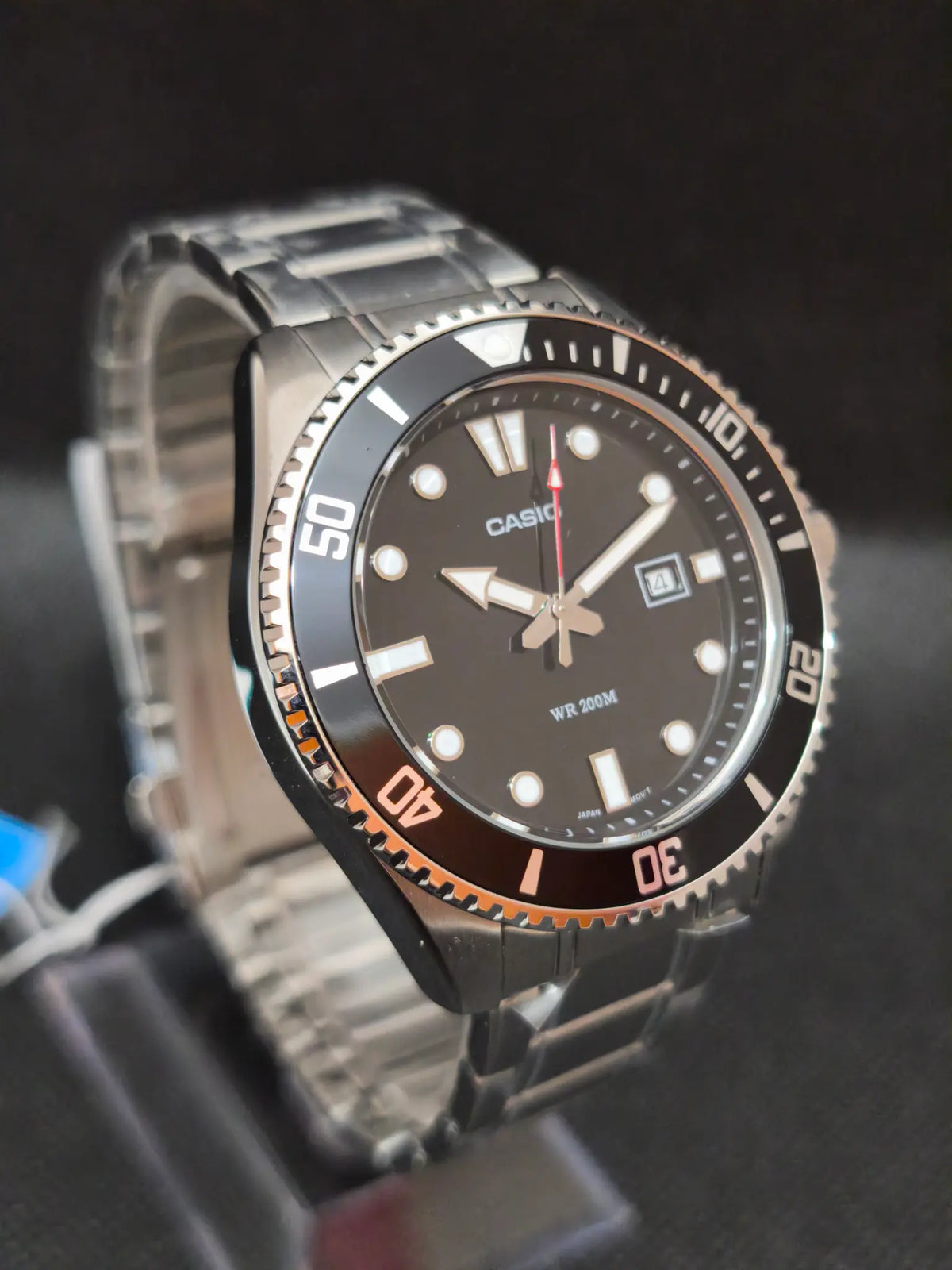 Reloj Casio MDV-107D-1A1VDF – Estilo Diver Hombre 46,3 mm Acero Esfera negra 200 m