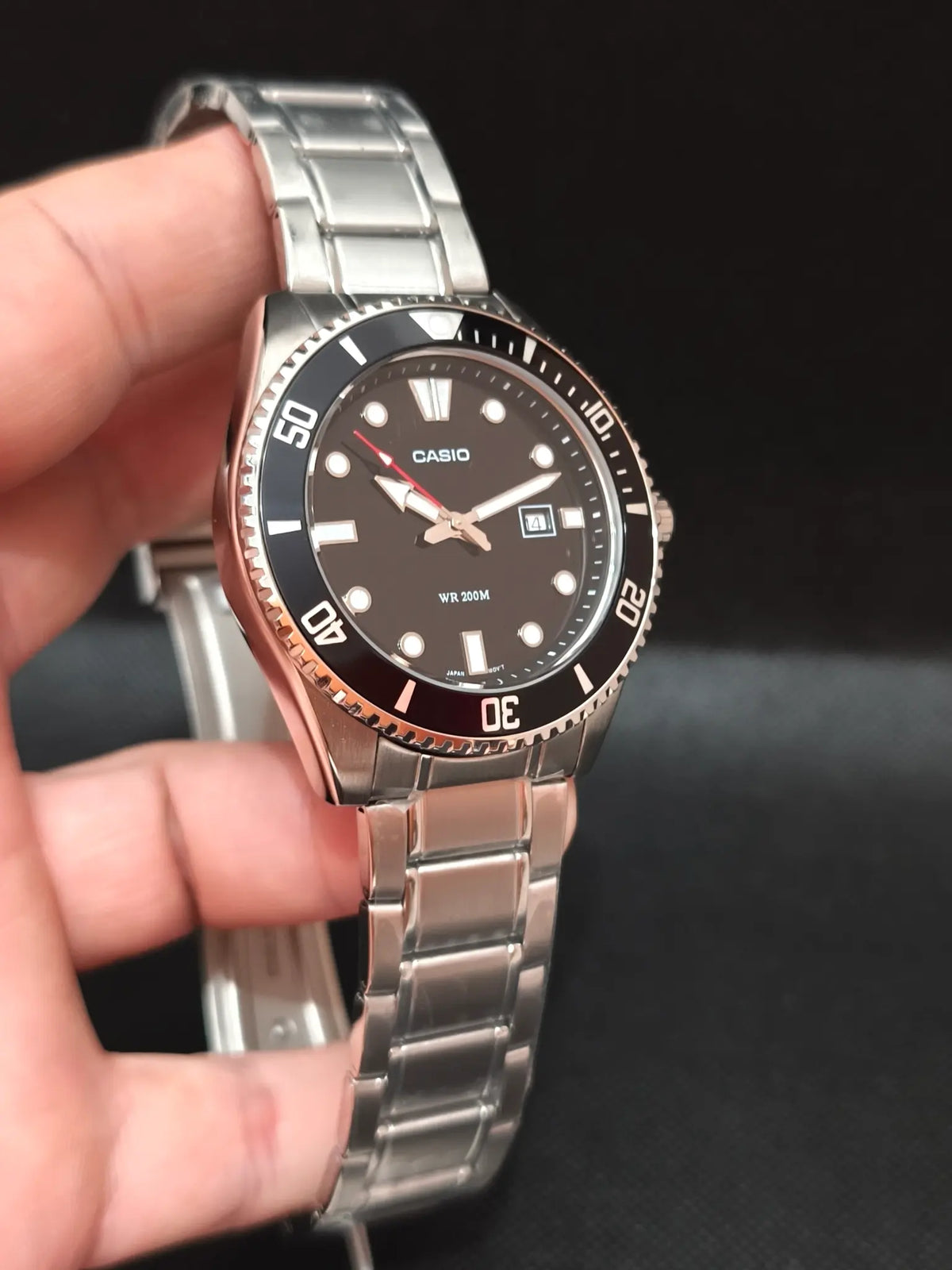Reloj Casio MDV-107D-1A1VDF – Estilo Diver Hombre 46,3 mm Acero Esfera negra 200 m