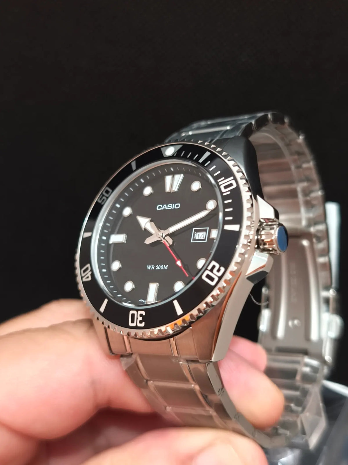 Reloj Casio MDV-107D-1A1VDF – Estilo Diver Hombre 46,3 mm Acero Esfera negra 200 m