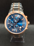 Reloj Emporio Armani Renato AR80025 – Cronógrafo Hombre 43 mm Esfera azul y acero bicolor