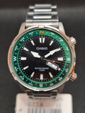 Reloj Casio MTD-130D-1A3VDF hombre esfera negra bisel verde vista frontal