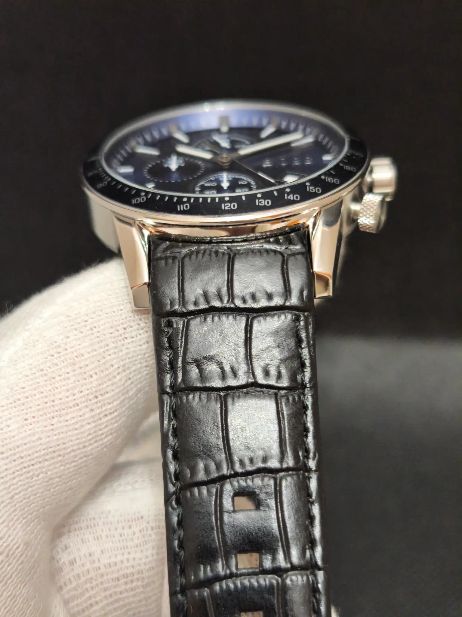 Reloj Hugo Boss Rafale HB1513391 – Cronógrafo Hombre 44 mm Azul con correa de piel negra