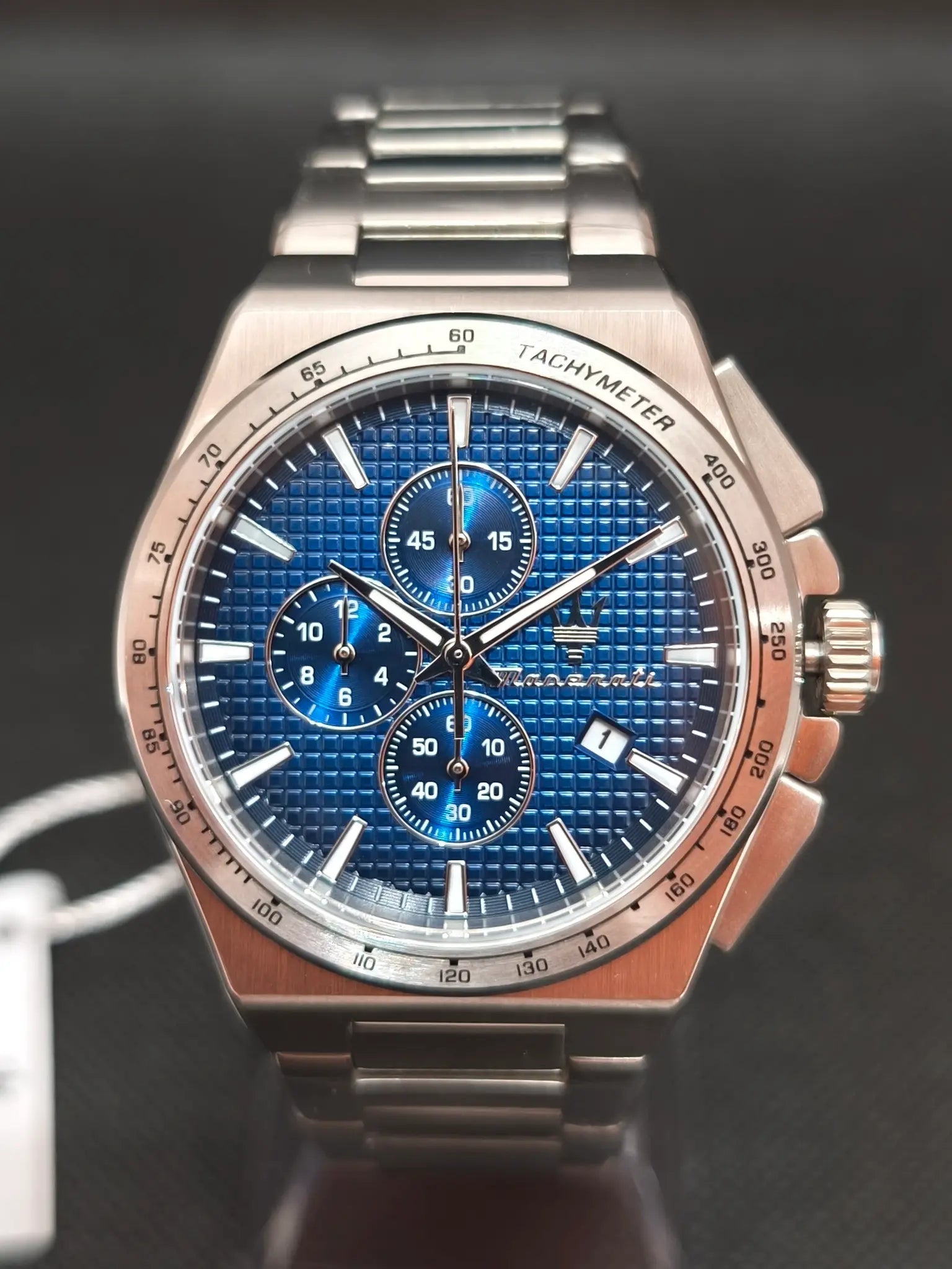 Reloj Maserati Velocità Slim R8873653003 cronógrafo hombre 41 mm esfera azul acero