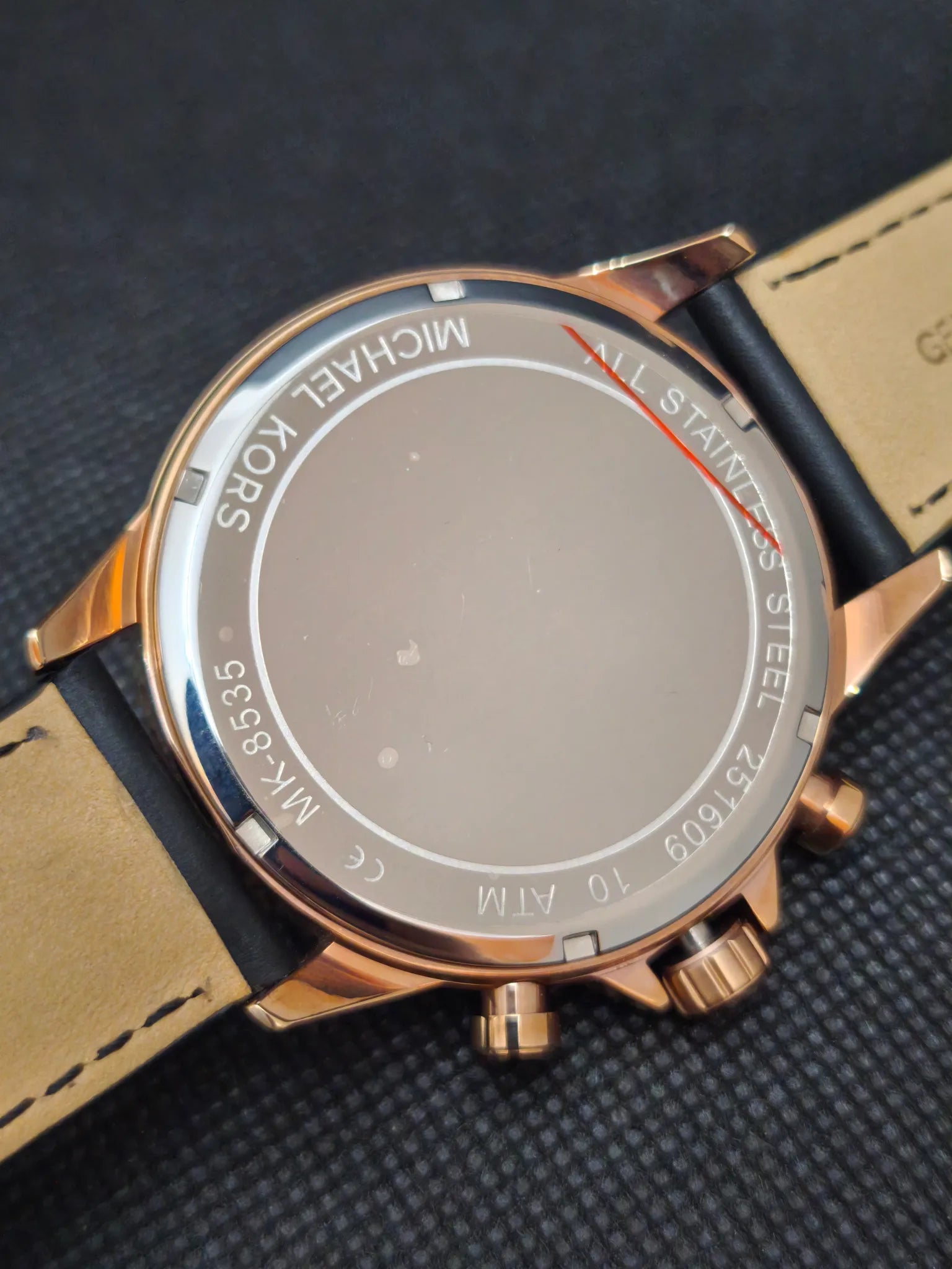 Reloj Michael Kors Gage MK8535 – Cronógrafo Hombre 43 mm Oro rosa y piel negra