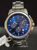 Reloj Maserati Successo R8873621002 cronógrafo de hombre con esfera azul y brazalete de acero