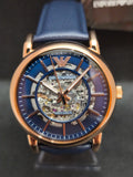 Reloj Emporio Armani Luigi Meccanico AR60050 automático hombre 43 mm azul y oro rosa