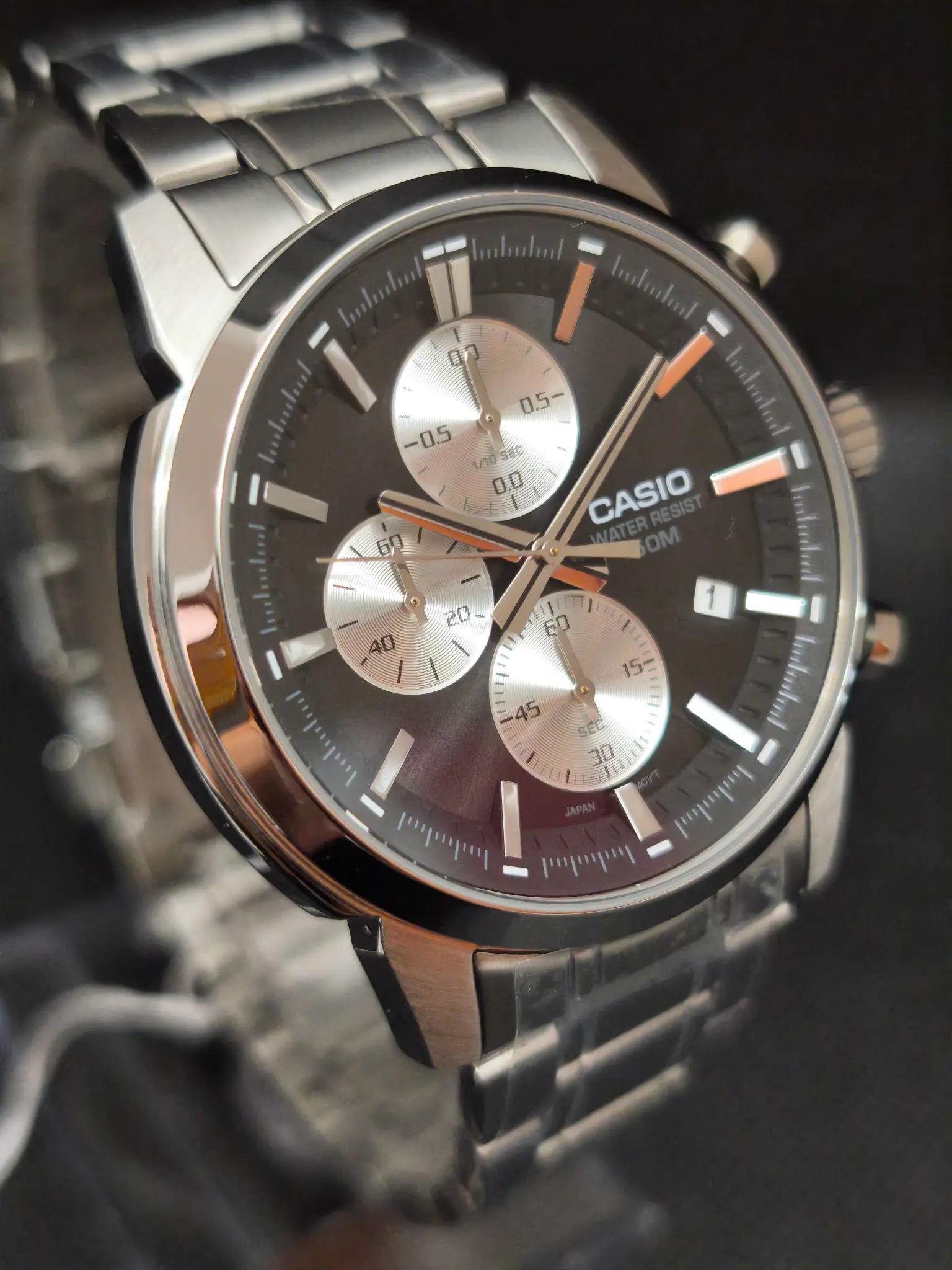 Reloj Casio MTP-E510D-1A2VDF esfera negra