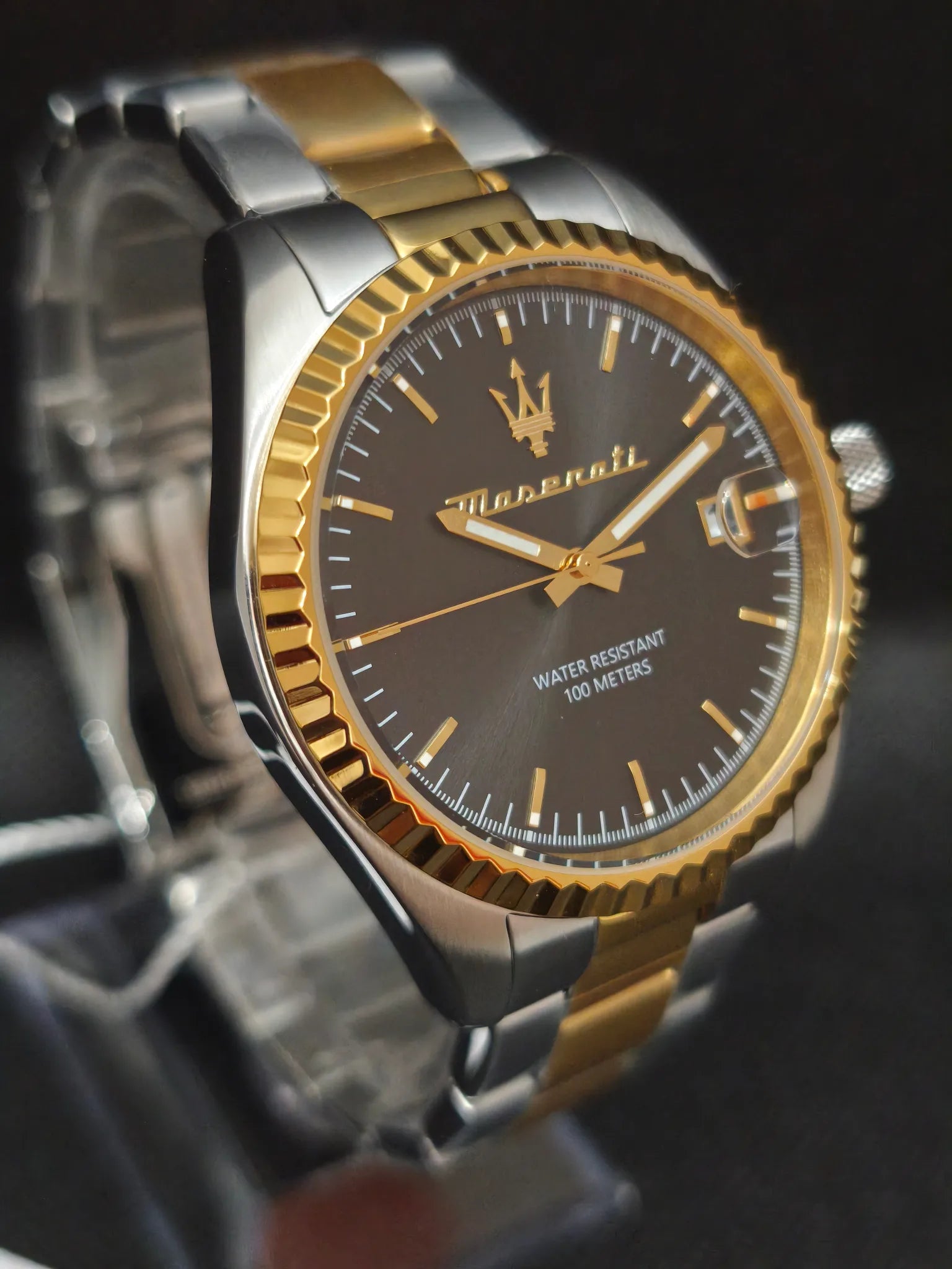 Reloj Maserati Competizione R8853100042 bicolor bisel estriado