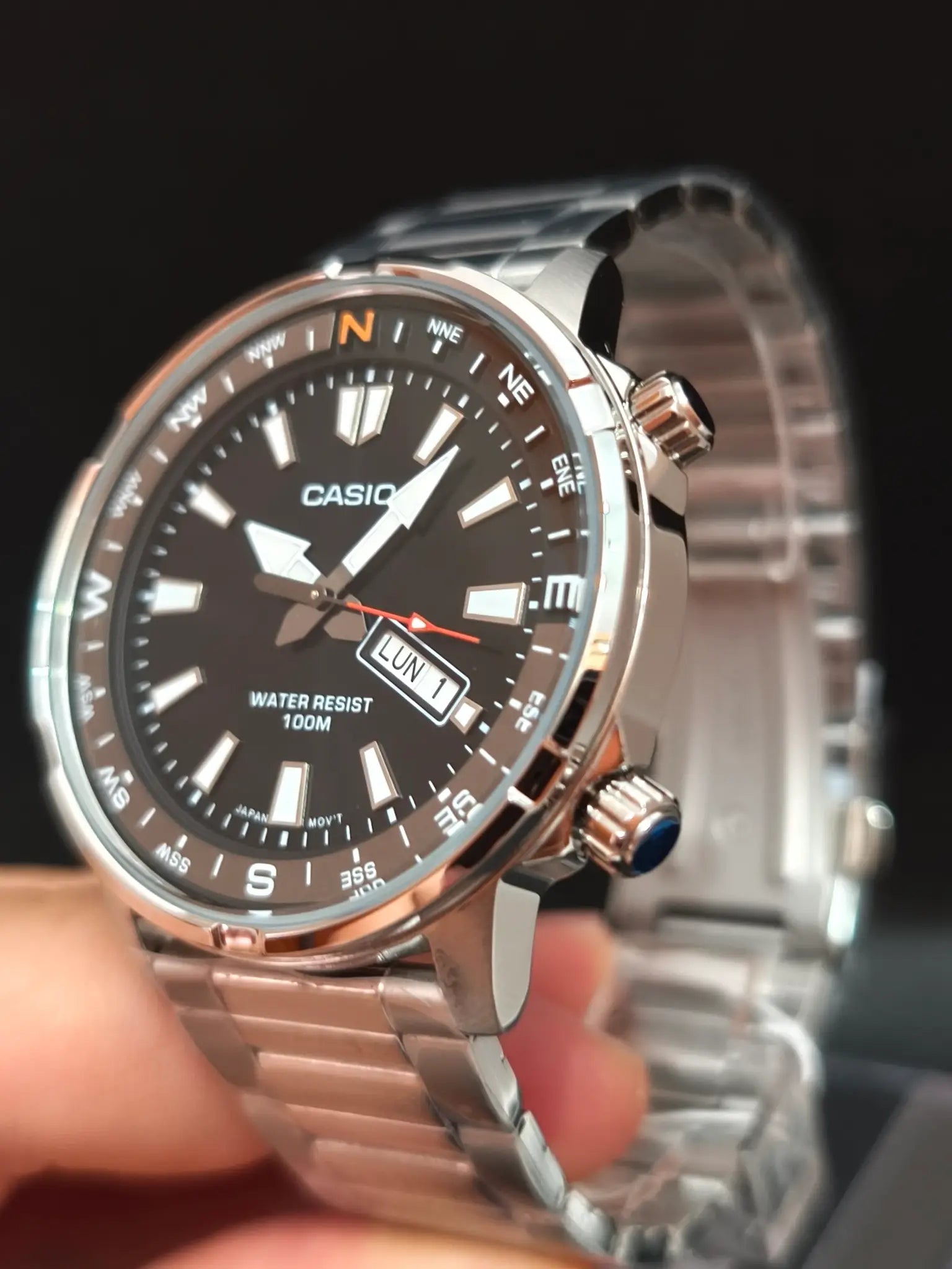 Casio MTD-130D-1A4VDF brazalete de acero inoxidable
