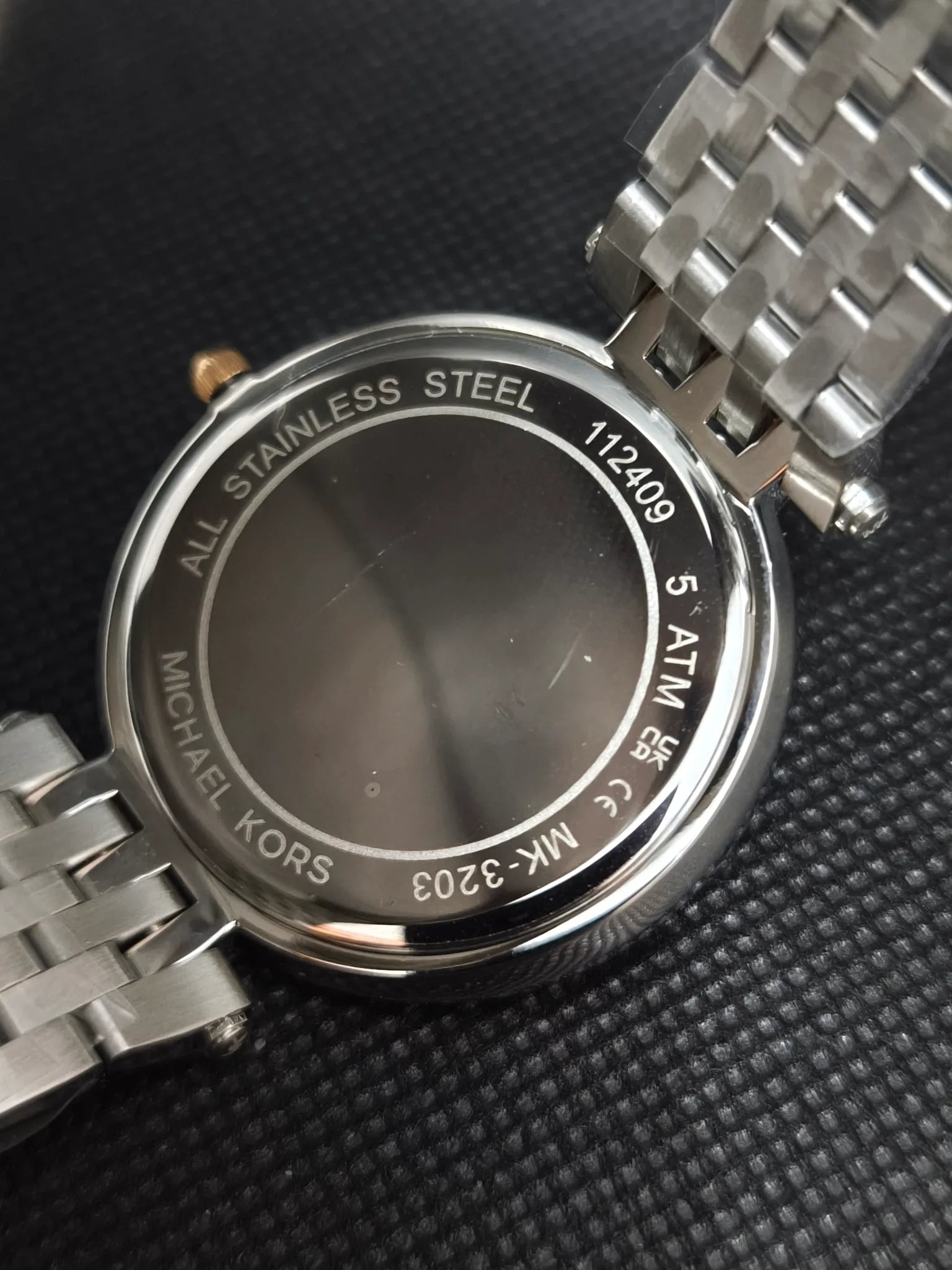 Reloj Michael Kors MK3203 Darci, tapa trasera de acero con grabados