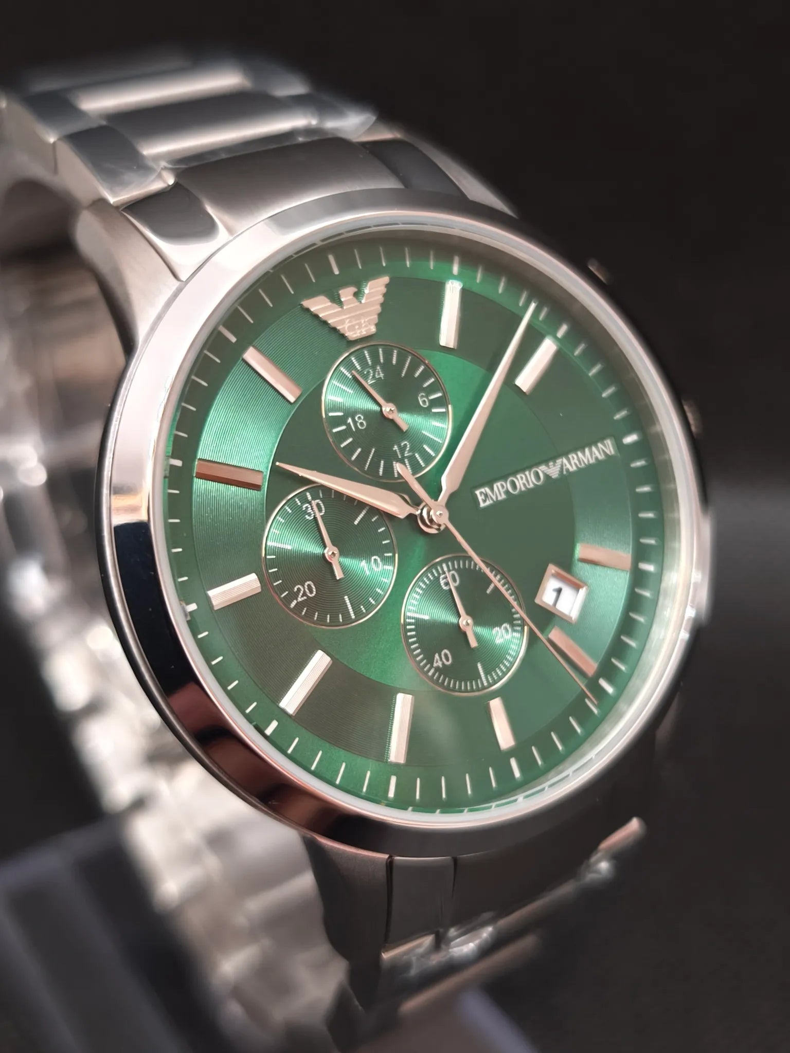 Reloj Emporio Armani Renato AR11507 – Cronógrafo 43 mm Esfera Verde Acero
