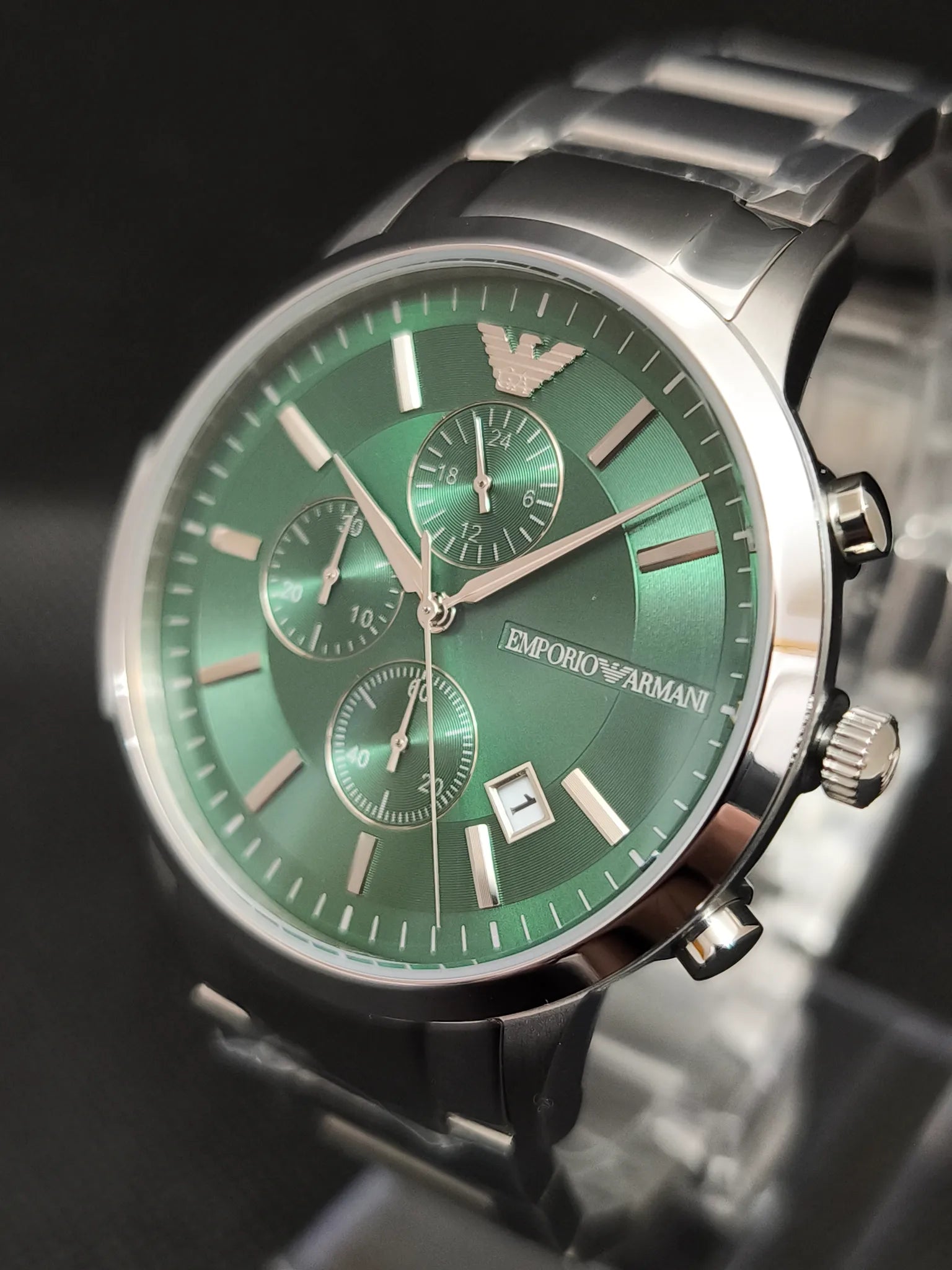 Reloj Emporio Armani Renato AR11507 – Cronógrafo 43 mm Esfera Verde Acero