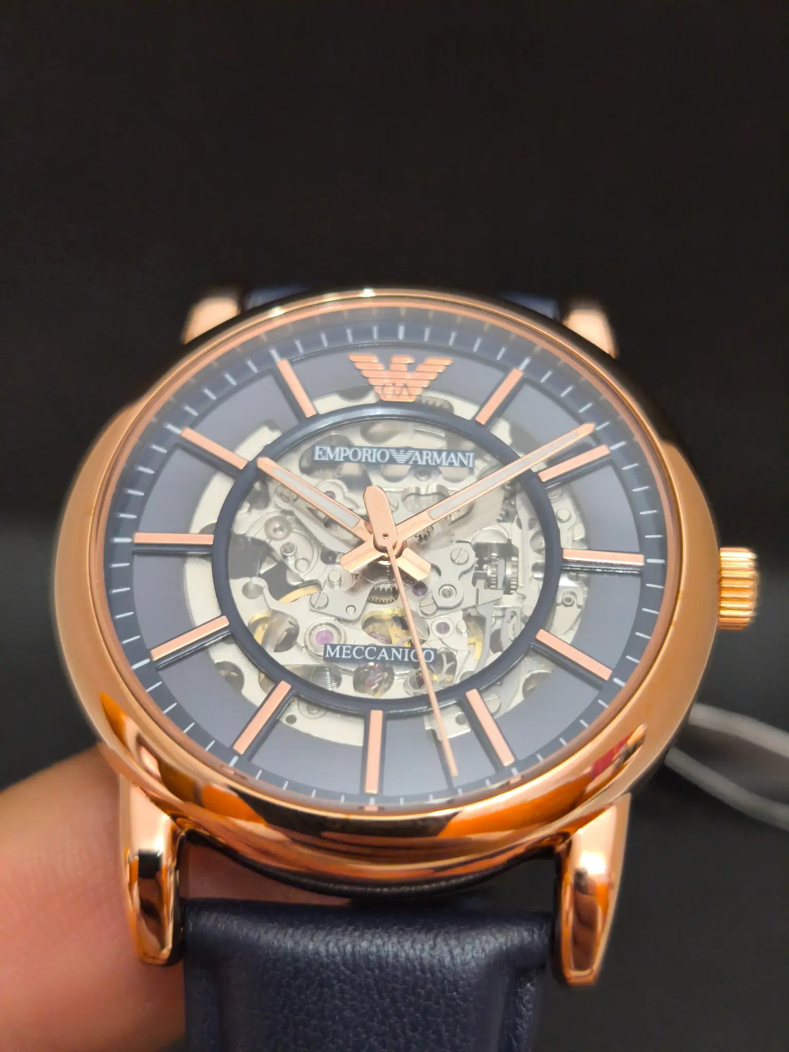Reloj Emporio Armani Luigi Meccanico AR60050 – Automático Hombre 43 mm Azul y Oro Rosa