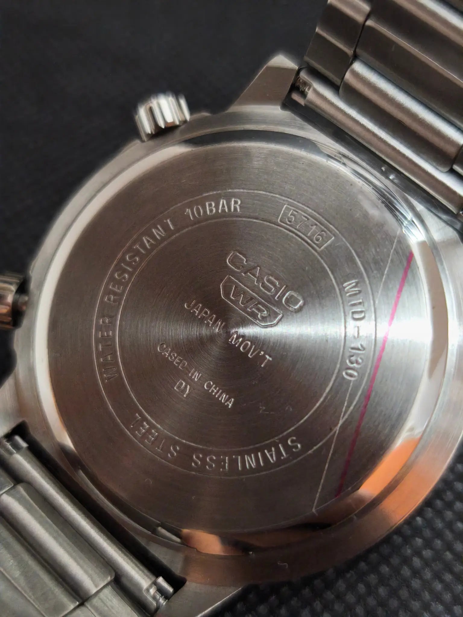 Trasera reloj Casio MTD-130D-1A3VDF original