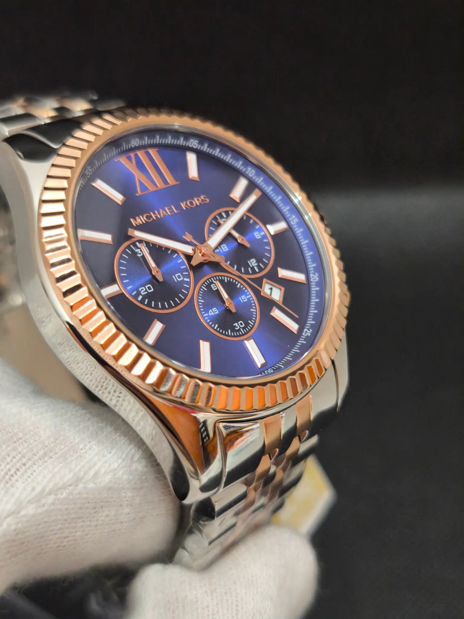 Reloj Michael Kors Lexington MK8412 – Cronógrafo Hombre 45 mm Bicolor Azul