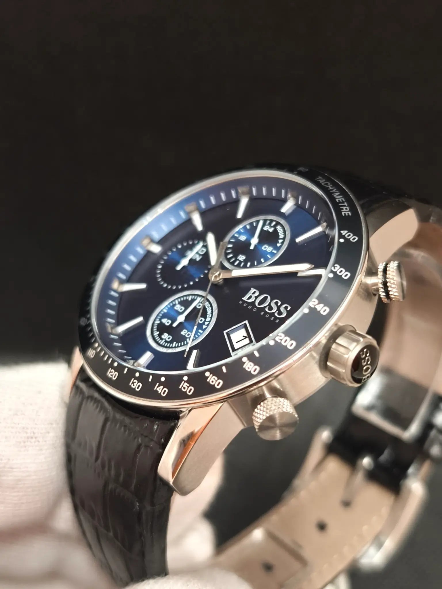 Reloj Hugo Boss Rafale HB1513391 – Cronógrafo Hombre 44 mm Azul con correa de piel negra