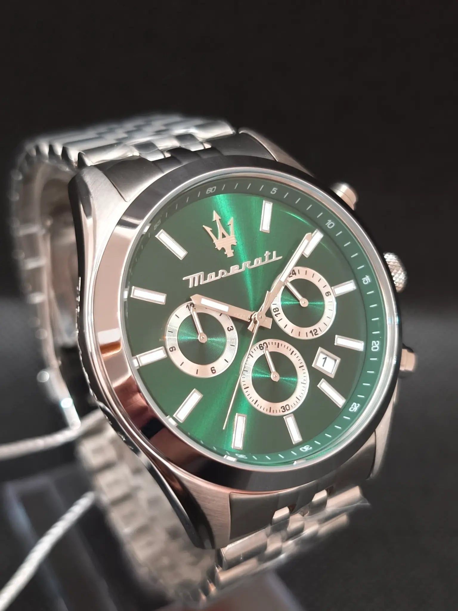 Reloj Maserati Attrazione R8853151023 hombre 43 mm esfera verde Sunray vista frontal