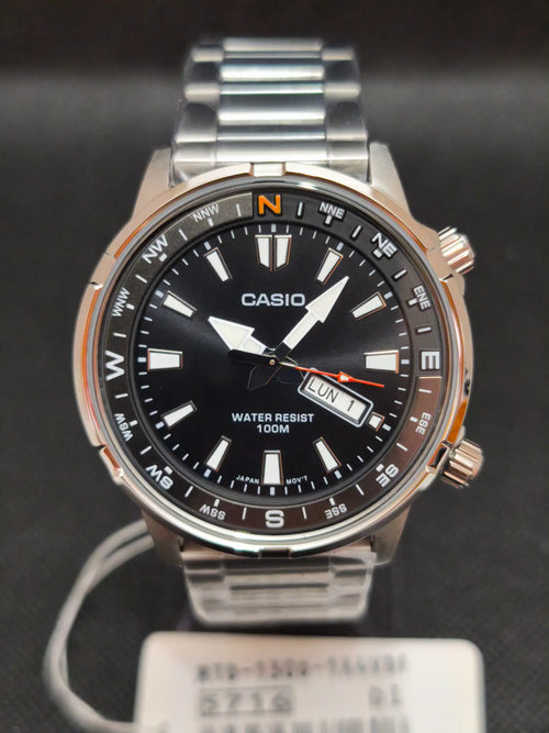 Reloj Casio MTD-130D-1A4VDF hombre esfera negra acero