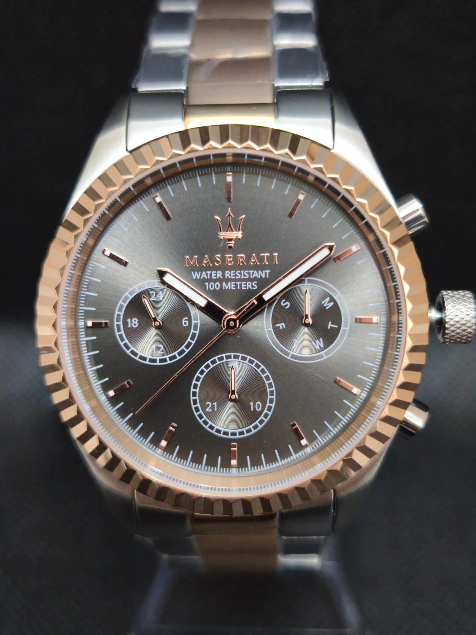 Reloj Maserati Competizione R8853100020 43 mm Bicolor Esfera Gris