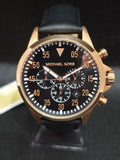 Reloj Michael Kors Gage MK8535 – Cronógrafo Hombre 43 mm Oro rosa y piel negra