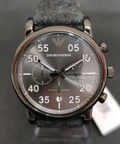 Reloj Emporio Armani AR11154 cronógrafo con caja de acero y correa de lona negra