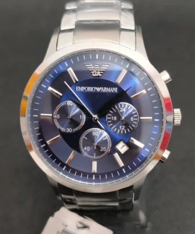 Reloj Emporio Armani AR2448 para hombre con cronógrafo, caja de acero de 43 milímetros